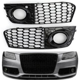 Maxbell Bumper Fog Light Grille Grill Cover for Audi A4 B8 RS4 8KD807682 B