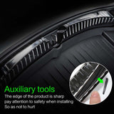 Maxbell 1 Pair Inner Stainless Steel Rear Guard for Tesla Model 3 Car Carbon fiber