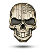 Maxbell 3D Decal Skull Car Sticker Modification Plating for Motorcycle Truck Bronzed