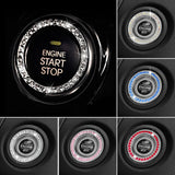 Maxbell Bling Rings Shiny Start Button Rhinestone Ignition Push Button Trim Colorful