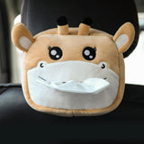 Maxbell Soft Car Tissue Box Plush Animal Sun Visor Armrest Paper Holder Deer Yellow