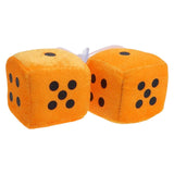 Maxbell 2Pcs Retro Fuzzy Dice with Dots Plush Dice Craps Pendant Ornament Yellow