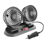 Maxbell Dual Head Car Fan Quiet Air Circulator Five Fan Blades Fit for Car SUV USB