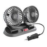 Maxbell Dual Head Car Fan Quiet Air Circulator Five Fan Blades Fit for Car SUV USB