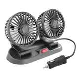 Maxbell Dual Head Car Fan Quiet Air Circulator Five Fan Blades Fit for Car SUV USB