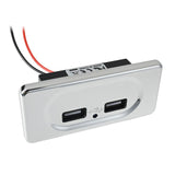 Maxbell 12V - 24V Car Dual USB Charger Socket for Car Digital Camera Tablet 4.8A Silver