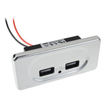 Maxbell 12V - 24V Car Dual USB Charger Socket for Car Digital Camera Tablet 4.8A Silver