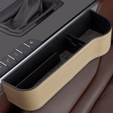 Maxbell Universal Car Seat Gap Filler PU Leather for Cards Phones Beige