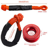 Maxbell Car recover Ring 55000lbs Towing Winch Soft Shackle for SUV Truck with Tow Rope