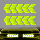 Maxbell 10x Arrow Reflective Stickers Night Sign Self Adhesive for Truck Green