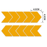Maxbell 10x Arrow Reflective Stickers Night Sign Self Adhesive for Truck Yellow