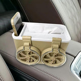 Maxbell Car Armrest Storage box Cup Holder car Storage for Coffee Beige Yellow