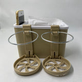 Maxbell Car Armrest Storage box Cup Holder car Storage for Coffee Beige Yellow