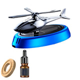 Maxbell Helicopter Car Air Freshener Office Dual Frequency Mode Solar Autorotation Blue