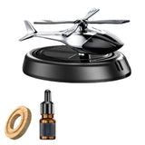 Maxbell Helicopter Car Air Freshener Office Dual Frequency Mode Solar Autorotation Black