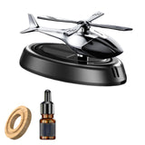 Maxbell Helicopter Car Air Freshener Office Dual Frequency Mode Solar Autorotation Black