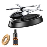 Maxbell Helicopter Car Air Freshener Office Dual Frequency Mode Solar Autorotation Black