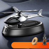Maxbell Helicopter Car Air Freshener Office Dual Frequency Mode Solar Autorotation Black