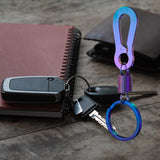 Maxbell Fashion Car Keyrings Men metal Decoration Waist Belt Buckle Pendant Light blue