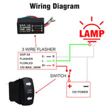 Maxbell Sturdy Rocker Switch with Terminals LED Switch for ATV Utility Vehicle Flasher Relay