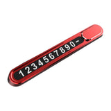 Maxbell Universal Car Parking Telephone Number Plate for Interior Accessories red