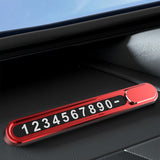 Maxbell Universal Car Parking Telephone Number Plate for Interior Accessories red