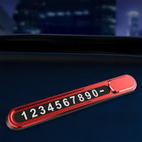Maxbell Universal Car Parking Telephone Number Plate for Interior Accessories red
