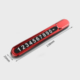 Maxbell Universal Car Parking Telephone Number Plate for Interior Accessories red