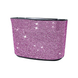 Maxbell Car Trash Can Hanging Vehicle Small Storoge Sundries Glitter Decoration Pink Rhinestones