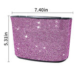 Maxbell Car Trash Can Hanging Vehicle Small Storoge Sundries Glitter Decoration Pink Rhinestones
