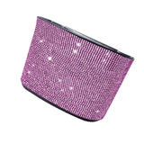 Maxbell Car Trash Can Hanging Vehicle Small Storoge Sundries Glitter Decoration Pink Rhinestones