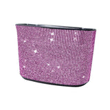 Maxbell Car Trash Can Hanging Vehicle Small Storoge Sundries Glitter Decoration Pink Rhinestones