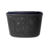 Maxbell Car Trash Can Hanging Vehicle Small Storoge Sundries Glitter Decoration Black Rhinestones