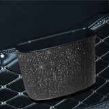 Maxbell Car Trash Can Hanging Vehicle Small Storoge Sundries Glitter Decoration Black Rhinestones