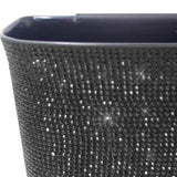 Maxbell Car Trash Can Hanging Vehicle Small Storoge Sundries Glitter Decoration Black Rhinestones