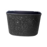 Maxbell Car Trash Can Hanging Vehicle Small Storoge Sundries Glitter Decoration Black Rhinestones