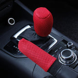 Maxbell Car Gear shifts Knob Cover with Handbrake Cover for Interior Decoration Red