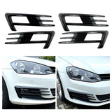 Maxbell 2Pcs Fog Light Lamp Cover Parts for Volkswagen Golf 7 MK7 2013-2016 Black