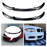 Maxbell Front Bumper Splitter Lip Body Kit Black for BMW 1 Series E82 E88 Carbon Fiber