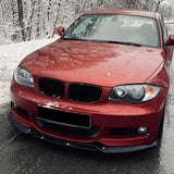 Maxbell Front Bumper Splitter Lip Body Kit Black for BMW 1 Series E82 E88 Carbon Fiber