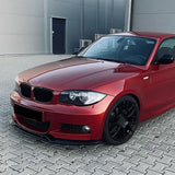 Maxbell Front Bumper Splitter Lip Body Kit Black for BMW 1 Series E82 E88 Carbon Fiber