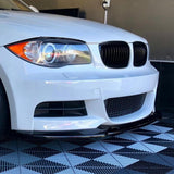 Maxbell Front Bumper Splitter Lip Body Kit Black for BMW 1 Series E82 E88 Carbon Fiber