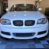 Maxbell Front Bumper Splitter Lip Body Kit Black for BMW 1 Series E82 E88 Carbon Fiber