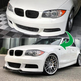 Maxbell Front Bumper Splitter Lip Body Kit Black for BMW 1 Series E82 E88 Carbon Fiber