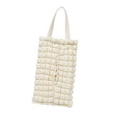 Maxbell Car Soft Hanging Tissue Bag Stylish Measure 11x7inch Universal Accessory Beige