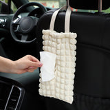 Maxbell Car Soft Hanging Tissue Bag Stylish Measure 11x7inch Universal Accessory Beige