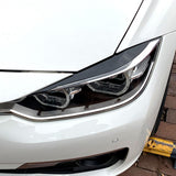 Maxbell Headlight Eyebrow Eyelid Cover Trim for BMW 3 Series F30 F31 318i 320i Gloss Black