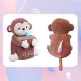 Maxbell Cute Tissue Box Holder Tissue Box Interior Accessories Decoration Brown Monkey