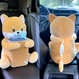 Maxbell Car Tissue Box Holder Brown Home Office Organizer, Cute Decoration