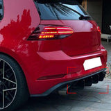 Maxbell Rear Bumper Lip Diffuser Spoiler with Side splitters for Golf MK7.5 GTI